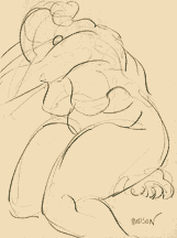 Figure study on newsprint.