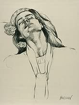 Spontaneous drawing on newsprint.