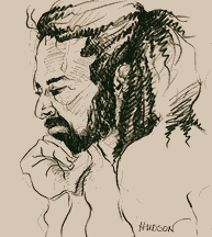 Portrait on newsprint.