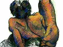 Male figure drawing expressive.