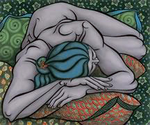 Contemporary abstract figure paintings