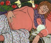 Pregnant women, woman paintings.