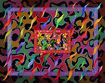 1968 abstract painting war flowers.