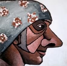 Humorous portrait paintings.