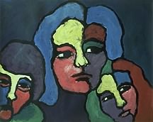 Expressive portraits of women.