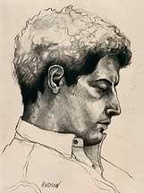 Charcoal drawing on newsprint.