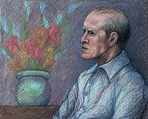 Realistic drawing of old man,