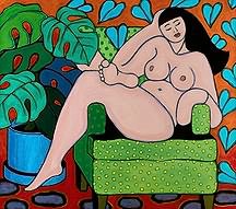 Figure painting, abstract nude.
