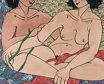 Whimsical nude women art.